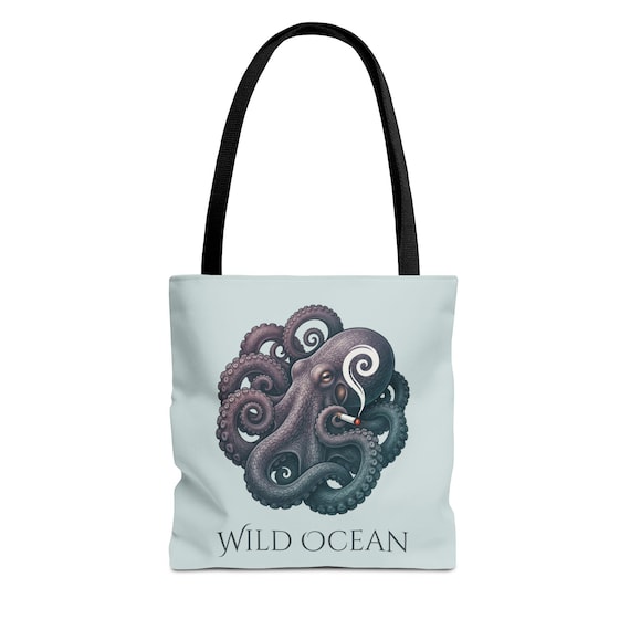 Wild Ocean Octopus Tote Bag | Sea Creature Illustration