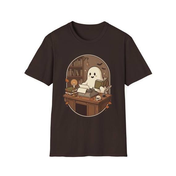 Reading Ghost T-Shirt | Cute Halloween Illustration 2.0