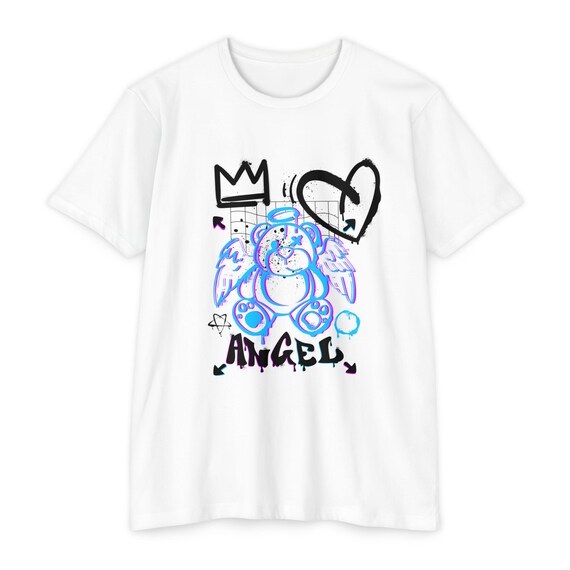 Graffiti Angel Teddy Shirt | Street Art Heart Crown 2.0