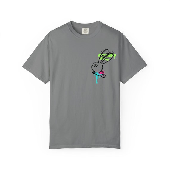 Graffiti Bunny T-shirt | Neon Drip Rabbit Artwork