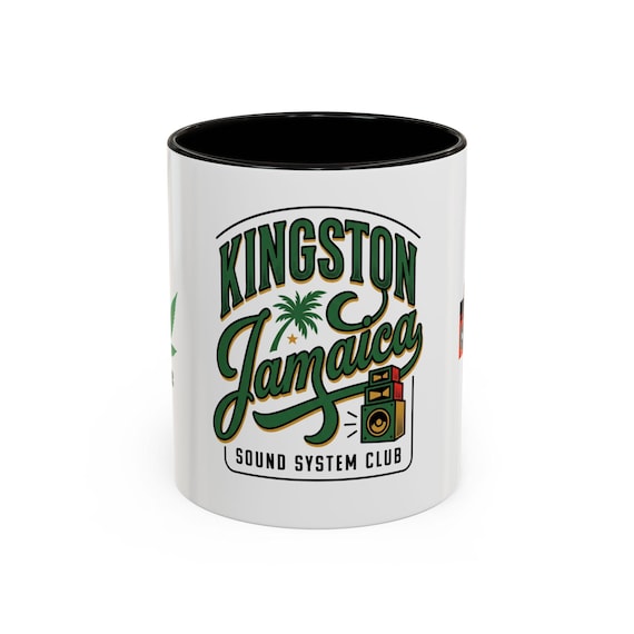 Kingston Jamaica Sound System Club Mug | Color Accent Coffee Cup