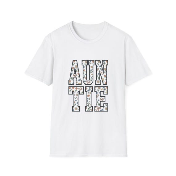 AUNTIE Floral Block Letters T-Shirt | Floral Auntie Shirt
