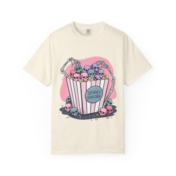 Spooky Popcorn Skulls T-Shirt | Halloween Shirt