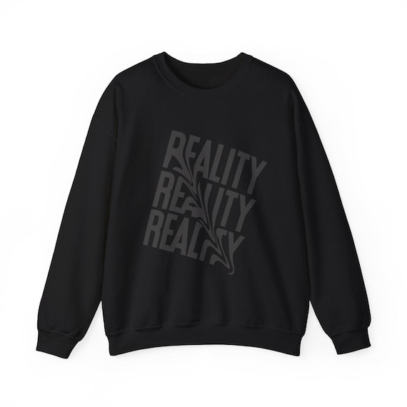 Reality Repeat Text Sweatshirt | Distorted Typography