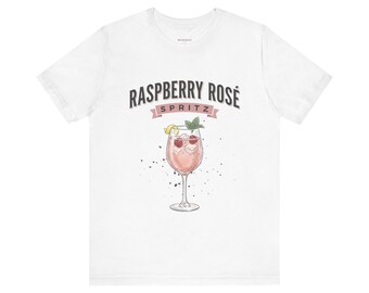 Raspberry Rosé Spritz T-Shirt | Wine Glass Illustration