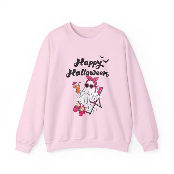 Ghost With Sunglasses Happy Halloween Sweatshirt | Halloween Ghost