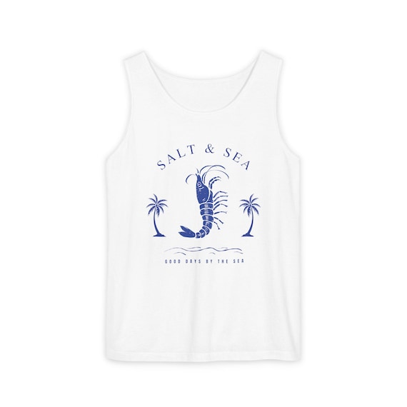 Salt & Sea Lobster Illustration Tank Top | Coastal Palm Beachwear