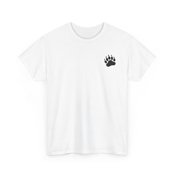 Bear Graphic T-Shirt | Bear Paw Chest Accent, Bear Head Back Print