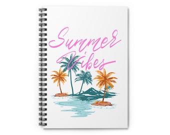 Summer Vibes Palm Trees Spiral Notebook | Ruled