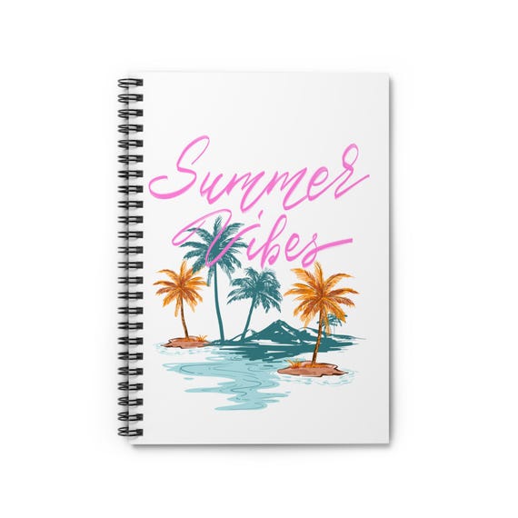 Summer Vibes Palm Trees Spiral Notebook | Ruled