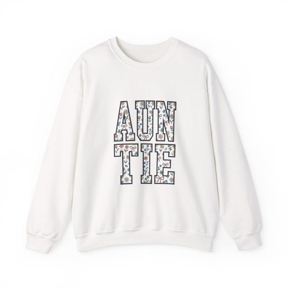 AUNTIE Floral Block Letters Sweatshirt | Auntie Crewneck
