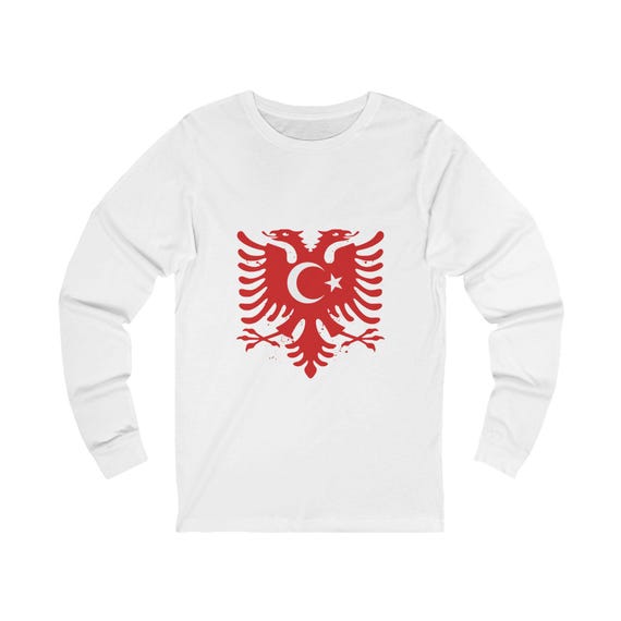 Albanian Double-Headed Eagle x Turkish Crescent Long Sleeve T-Shirt