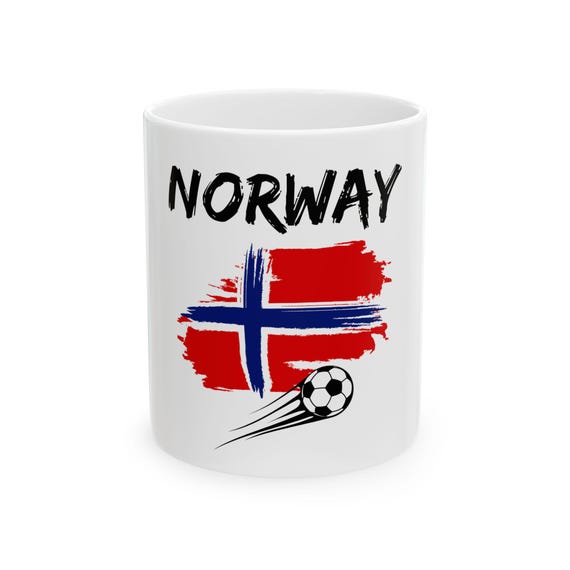 Norway Flag With Soccer Ball Mug | Norwegian Mug