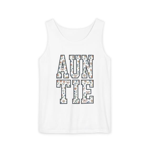 AUNTIE Floral Letters Tank Top | Auntie Shirt, Floral Print