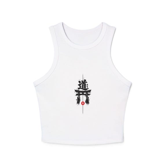 Japanese Kanji tank top | Micro Rib Racer