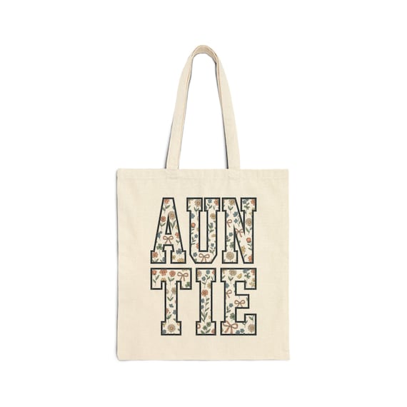 AUNTIE Floral Block Letters Tote Bag | Shoulder Shopper