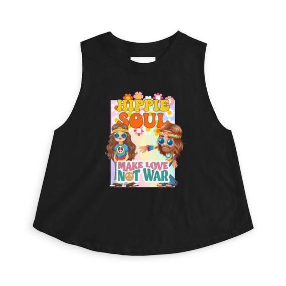 Hippie Soul Make Love Not War Crop Top | Retro Peace Sign Tie Dye Vibes