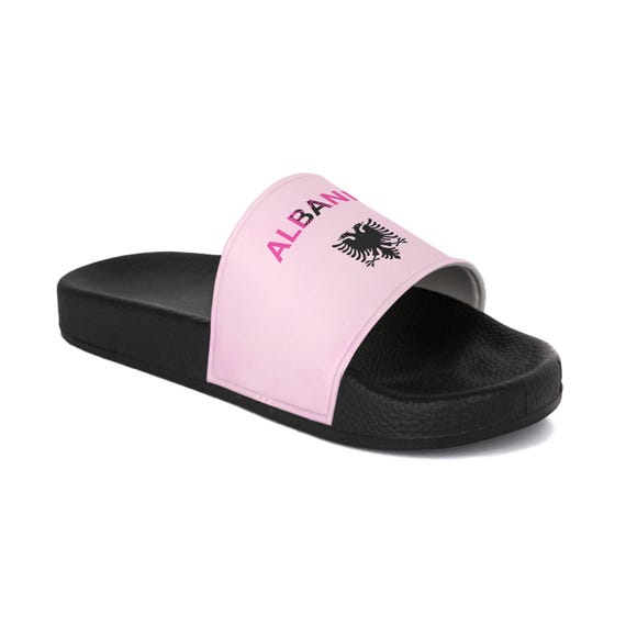 Albania Crest Slide Sandals | Pink Albanian Girl