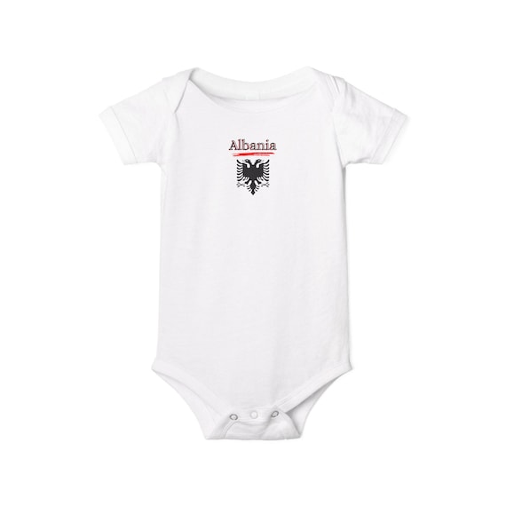 Albanian Eagle Baby Bodysuit, Soft Cotton Homeland Pride Infant Wear