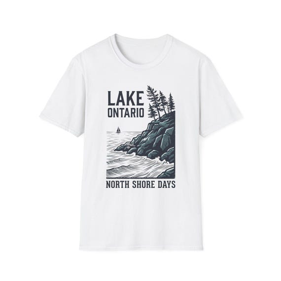 Lake Ontario North Shore Days T-Shirt | Lakeview Cliffside Illustration