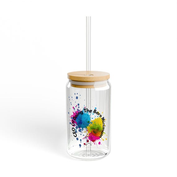 Colorful Paint Splash Sipper Glass