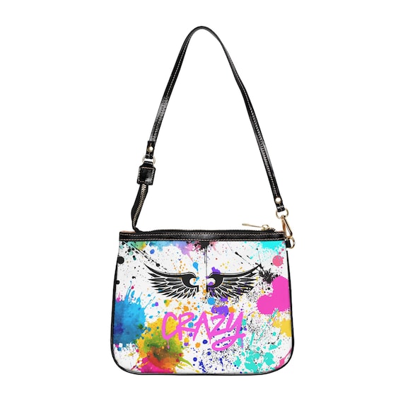 Splatter Wings CRAZY Small Shoulder Bag | Colorful Graffiti Paint Design