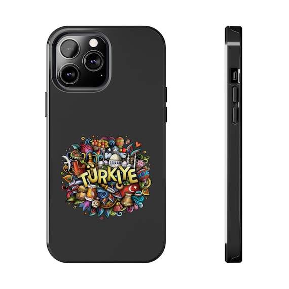 Türkiye doodle art Phone Case | Turkey landmarks, colorful travel icons