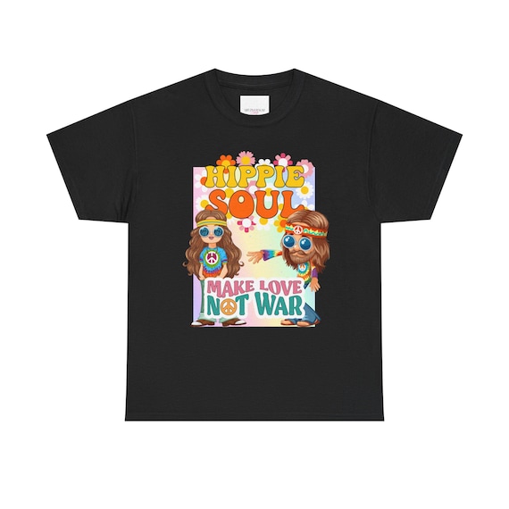 Hippie Soul Make Love Not War T-Shirt | Retro 70s Peace Flower Power Shirt