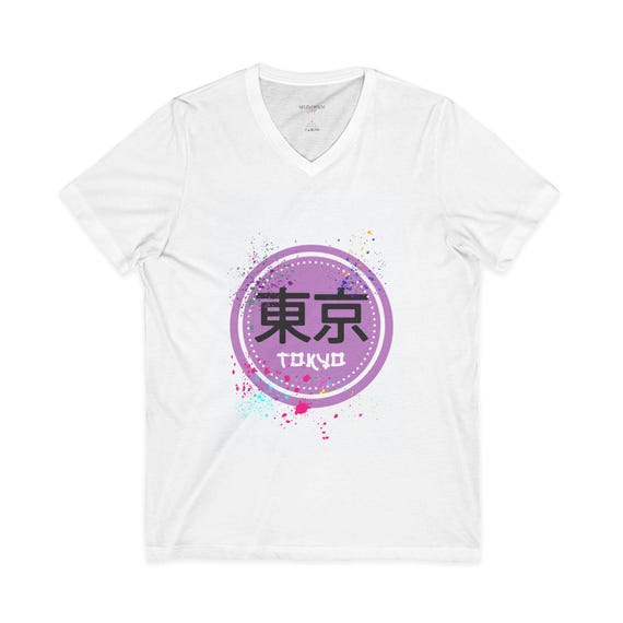 Tokyo Kanji Circle design T-Shirt | Tokyo V-Neck Shirt