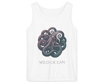 Octopus Illustration Wild Ocean Tank Top | Sea Life Shirt