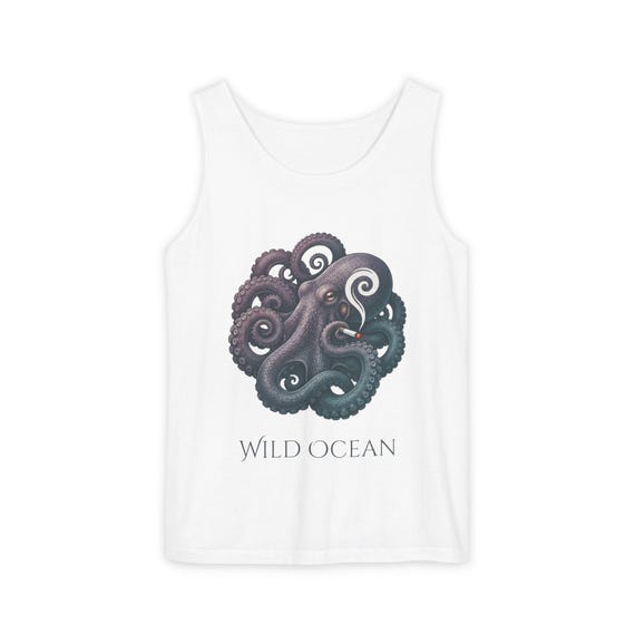Octopus Illustration Wild Ocean Tank Top | Sea Life Shirt