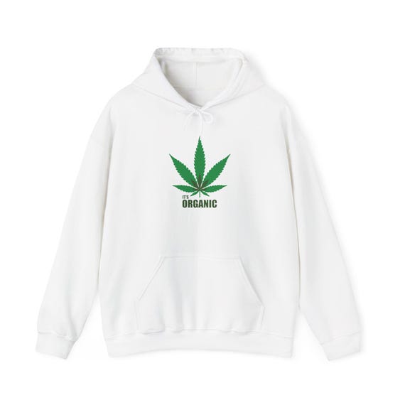 Organic Cannabis Leaf Hoodie | Kingston Jamaica Sound System Club Back Print