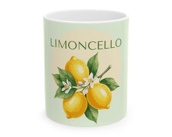 Limoncello Lemon Illustration Mug | Ceramic Coffee Cup