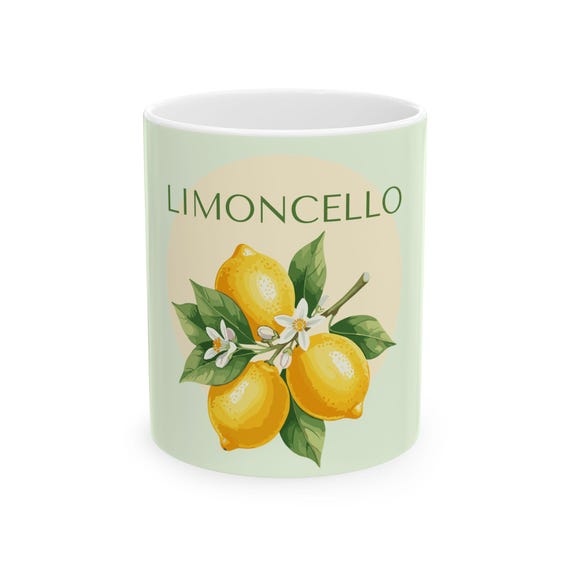 Limoncello Lemon Illustration Mug | Ceramic Coffee Cup