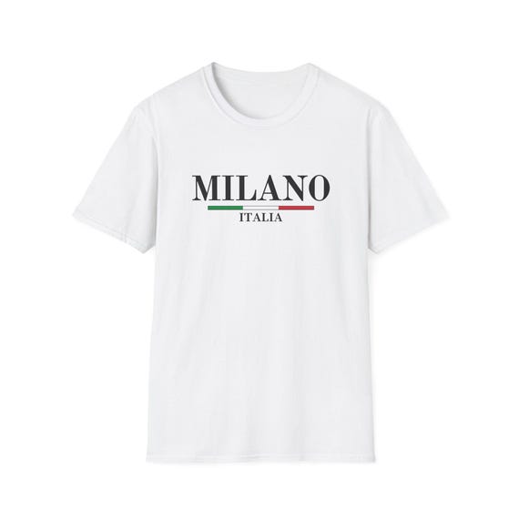 Milano Italia Script With Italian Flag T-Shirt