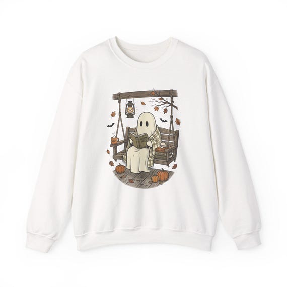 Cozy Reading Ghost Crewneck | Halloween Sweatshirt
