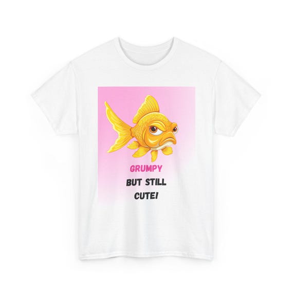 Grumpy Goldfish Shirt | Funny Fish Illustration, Pink Background Tee