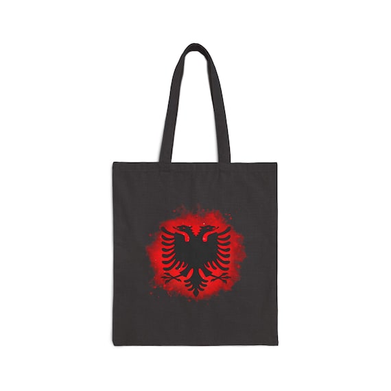 Albanian Eagle Tote Bag | Red Black Design