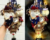 Musical fairytale Beauty Beast bouquet, with hand crank music, any colour, alternative, brooch bouquet, whimsical bouquet, wedding