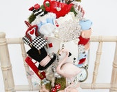 Alice in Wonderland inspired bouquet, Whimsical, alternative, Cascading, brides, wedding, brooch bouquet, tea party, flower, wedding,
