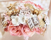 Musical Harry Potter inspired bouquet, with hand crank music, any colour, alternative, brooch bouquet, whimsical bouquet, flower wedding