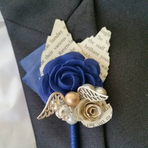 X1 Wizard wedding, fantasy, golden snitch,  alternative, quirky, buttonhole, boutonnière, paper flower, snitch, corsage shabby chic