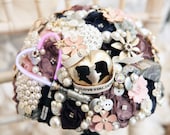 Sci-Fi Star wars inspired wedding Bouquet, light up death star and lightsaber, any colour, alternative, brooch bouquet, flower posy wedding