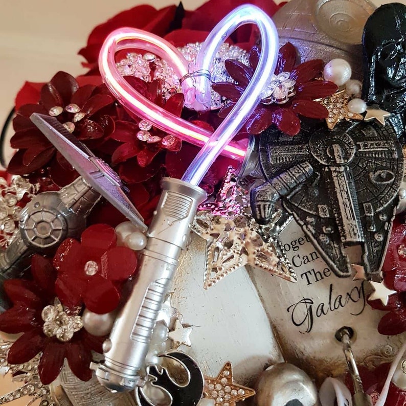 Scifi Star Space Wars Wedding Bouquet Light up Sabers Music Etsy