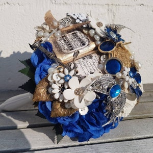 Musical wizard inspired Magical bouquet, with hand crank music any colour, alternative, brooch bouquet, whimsical made to order 20 weeks image 4