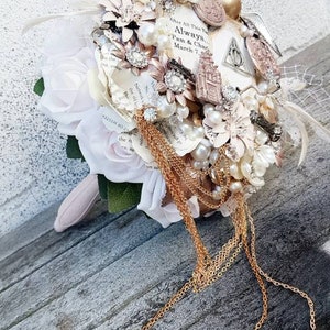 Musical wizard inspired Magical bouquet, with hand crank music any colour, alternative, brooch bouquet, whimsical made to order 20 weeks image 5