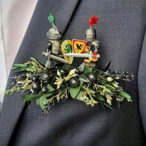 x1 floral miniature figures pocket square boutonnière, alternative, wedding prom corsage Any characters