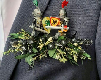x1 Figuras florales en miniatura, pañuelo de bolsillo, boutonnière, alternativo, ramillete para boda o graduación Cualquier personaje