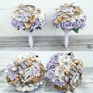 Musical wizard inspired Magical bouquet, with hand crank music any colour, alternative, brooch bouquet, whimsical made to order 20 weeks image 7