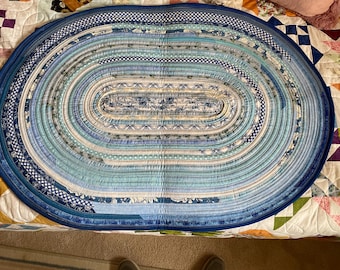 Fabric Rope Rug | Custom Cotton Jelly Roll Farmhouse Style Home Decor